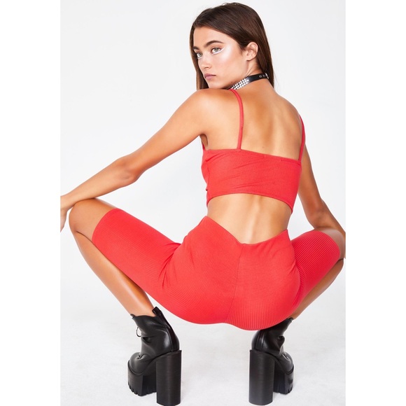 [dolls kill] • [whatz poppin biker short set] - Picture 6 of 7